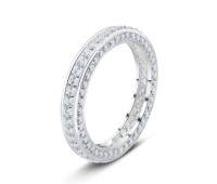 Charming CZ Roll Silver Ring NSR-3295